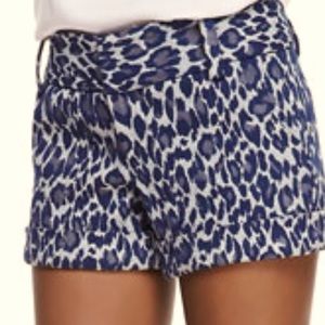 Alice + Olivia “Cady” leopard print cuffed shorts